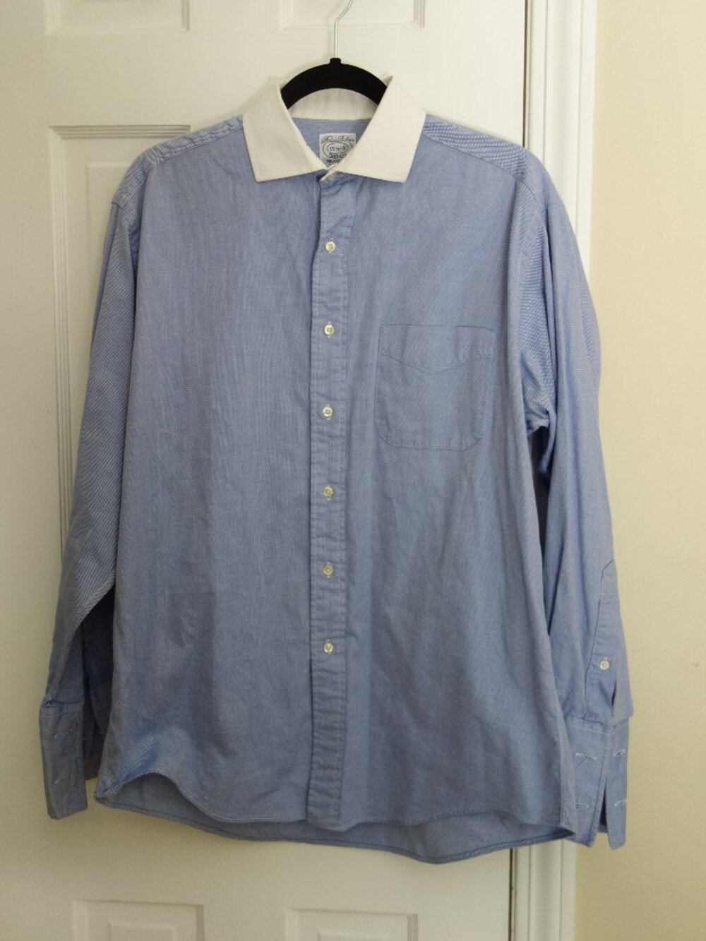 Vntg BROOKS BROTHERS Relaxed Fit Cotton Long Sleeve Button Shirt – 15-1/2 – 3 - Picture 6 of 7